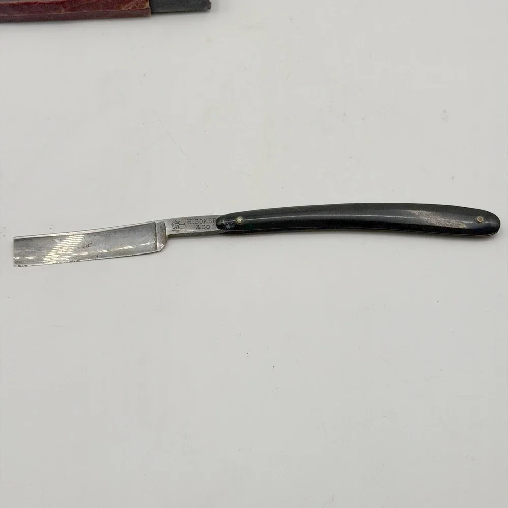 Vintage H. Boker & Co Unrivaled Straight Razor Germany with Original Case